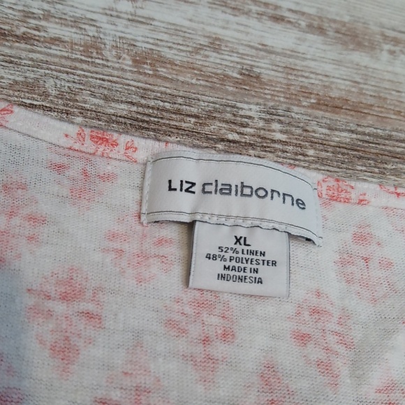 Patterned Tie Waist Linen Short Sleeve Blouse T Shirt Top - Picture 4 of 8